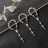 30Pcs Baptism Rosary Beads Finger Rosaries Faux Pearls Christening Favors
