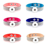 Crystal Rhinestone Bracelets Snap Buttons Wristband Mix Colors Wrap Jewelry