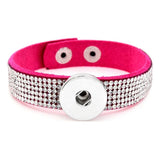 Crystal Rhinestone Bracelets Snap Buttons Wristband Mix Colors Wrap Jewelry