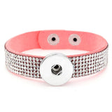 Crystal Rhinestone Bracelets Snap Buttons Wristband Mix Colors Wrap Jewelry