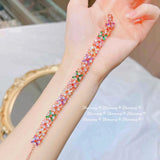 Foydjew Colorful Zircon Bracelets High Tourmaline Chain