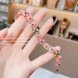 Foydjew Colorful Zircon Bracelets High Tourmaline Chain