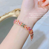 Foydjew Colorful Zircon Bracelets High Tourmaline Chain