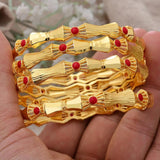 2-Color Dubai Ethiopian Bangles/Gold Bracelets African Men Women Jewelry