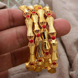 2-Color Dubai Ethiopian Bangles/Gold Bracelets African Men Women Jewelry