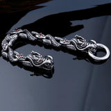 316L Stainless Steel Skull Bracelet Vintage Dragon Style Men's Jewelry
