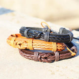 12-60 Pcs Leather Bracelets for Men & Women in 3 Colors Christmas Gift