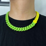 Hip Hop Stainless Steel Colorblock Cuban Bracelet