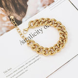 Geometric Stainless Steel Cuban Chain Bracelet