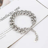 Geometric Stainless Steel Cuban Chain Bracelet