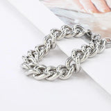 Geometric Stainless Steel Cuban Chain Bracelet