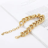Geometric Stainless Steel Cuban Chain Bracelet