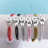Stainless Steel Handcuff Bracelet Lace Up Chain Bracelet Menottes Bijoux Corde