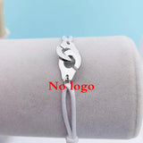 Stainless Steel Handcuff Bracelet Lace Up Chain Bracelet Menottes Bijoux Corde