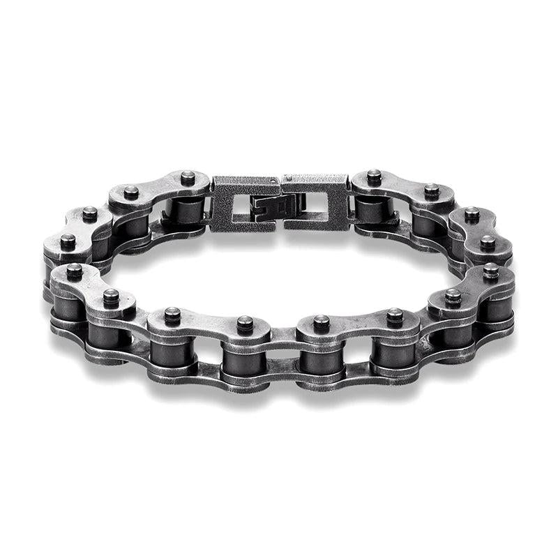 Vintage Bicycle Chain Men Wide Bracelet Stainless Steel