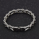 Lychee Biker Motorcycle Chain Bracelet Titanium Steel Men Bangle