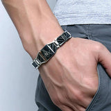 Men Steel Magnetic Therapy Healing Bracelet Bio Magnet Health Care Bangle