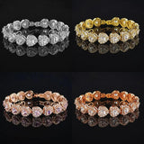 Heart Rose Silver Bracelet Bangle for Women Wedding Bride Jewelry