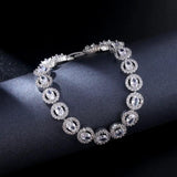 Heart Rose Silver Bracelet Bangle for Women Wedding Bride Jewelry