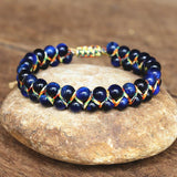 6mm Tiger Eye Stone Beads Braided Bracelet Bohemian Jewelry