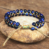 6mm Tiger Eye Stone Beads Braided Bracelet Bohemian Jewelry