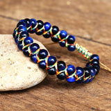 6mm Tiger Eye Stone Beads Braided Bracelet Bohemian Jewelry