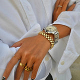 Peri'sbox Wide Link Chain Bangle Stainless Steel