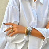 Peri'sbox Wide Link Chain Bangle Stainless Steel