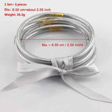 5 PCS Set Bowknot Glitter Bangles All Weather Stack Silicone Jelly Bangles