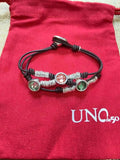 Yisheng Leather Bead Bracelet, Silver Clasp, Fashionable