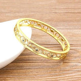 Nidin Arrival Stackable Bangle CZ Dubai Plated Bracelets