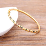 Nidin Arrival Stackable Bangle CZ Dubai Plated Bracelets