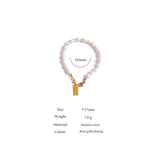 Stainless Steel Natural Pearl Bracelet Stylish Chain LOVE Women Bracelet