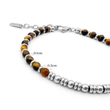 Natural Stone Bead Bracelet 22Cm Stainless Steel Charm Women's Jewelry