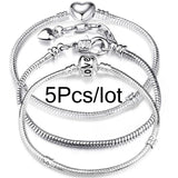 5Pcs/lot Classic Charm Bracelets DIY Snake Chain Bangles For Women