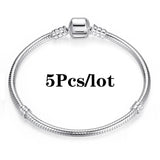 5Pcs/lot Classic Charm Bracelets DIY Snake Chain Bangles For Women