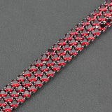 Red Garnet 925 Mark Bridal Jewelry Link Chain Bracelet 19.5CM 5-Color