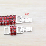 Red Garnet 925 Mark Bridal Jewelry Link Chain Bracelet 19.5CM 5-Color