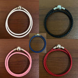 Black Red Leather Chain Charm Bracelet for Women Lover Jewelry Gift