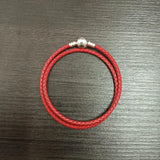 Black Red Leather Chain Charm Bracelet for Women Lover Jewelry Gift