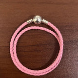 Black Red Leather Chain Charm Bracelet for Women Lover Jewelry Gift