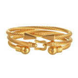 3pcs Mens Women Royal Rivet Bangle Set Armband