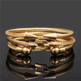 3pcs Mens Women Royal Rivet Bangle Set Armband