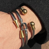 3pcs Mens Women Royal Rivet Bangle Set Armband