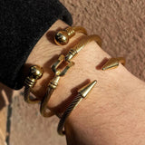 3pcs Mens Women Royal Rivet Bangle Set Armband