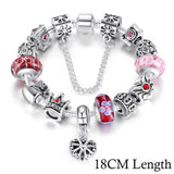 Silver Plated Queen Charms Bracelet with Crown Beads for Women