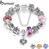 Silver Plated Queen Charms Bracelet with Crown Beads for Women