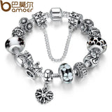 Silver Plated Queen Charms Bracelet with Crown Beads for Women