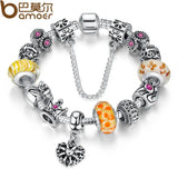 Silver Plated Queen Charms Bracelet with Crown Beads for Women
