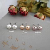 Freshwater Pearl Stud Earrings 925 Sterling Silver Small Jewelry Women